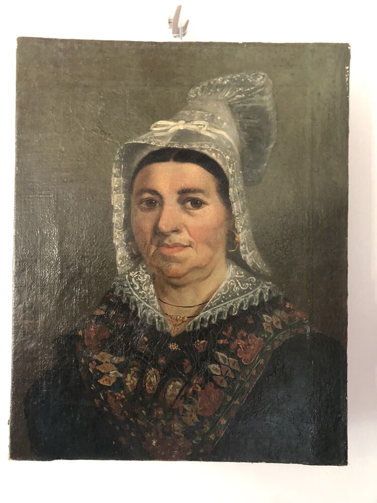 Dipinto antico - olio su tela - Nobildonna Di Ciabonne 1848