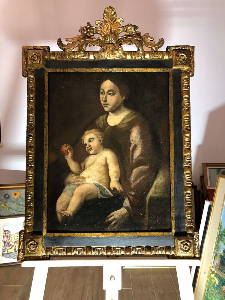 Antico quadro -Olio su tavola- cornice barocca