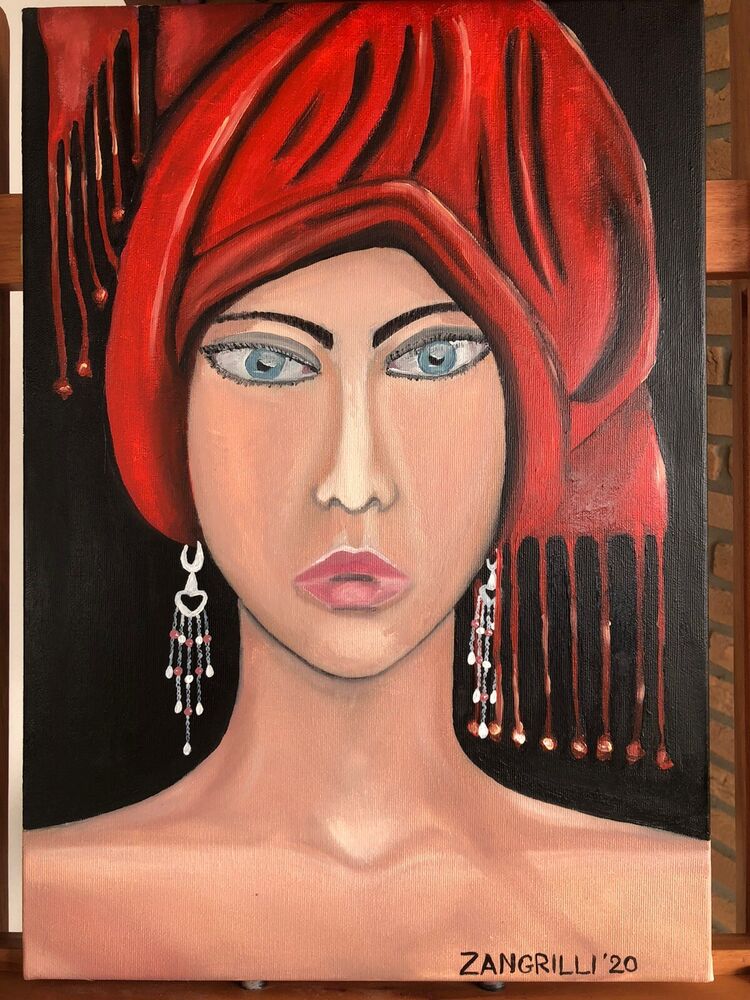 FANCIULLA CON COPRICAPO ROSSO - MASSIMILIANO ZANGRILLI
