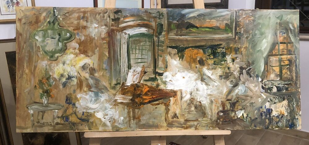 TESTA GIANNI dipinto su tela cm. 88 X 42,5