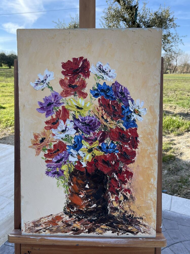 CLARICI - OLIO SU TELA 40 X 60 - Fiori