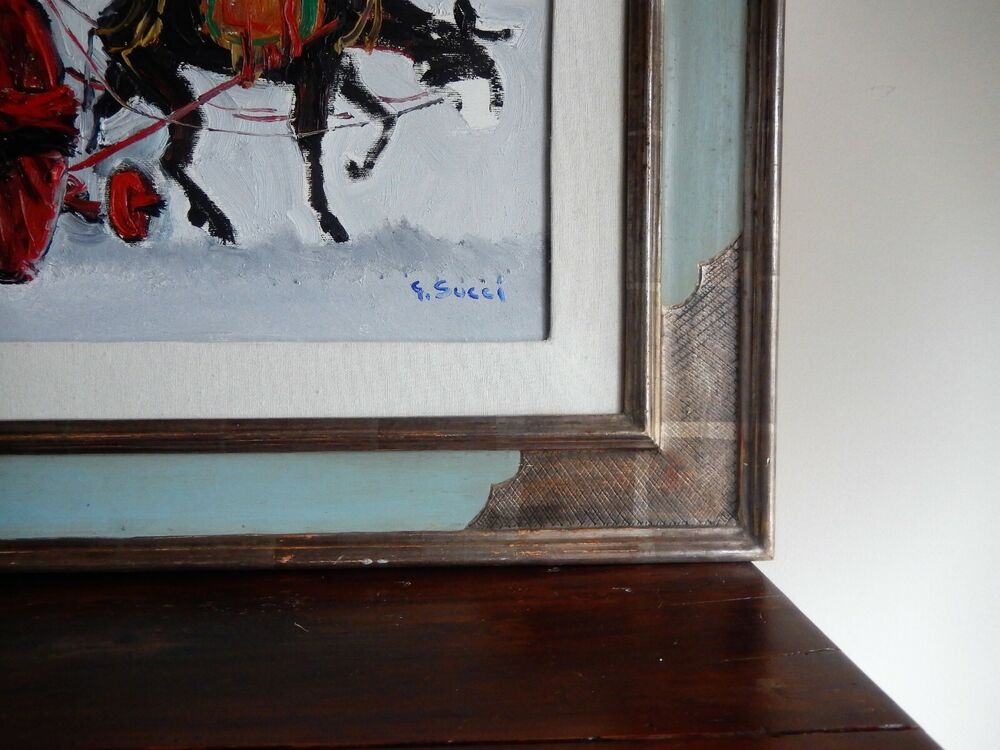 GIUSEPPE SUCCI - OLIO SU TELA 70 x 50 - CARROZZELLE