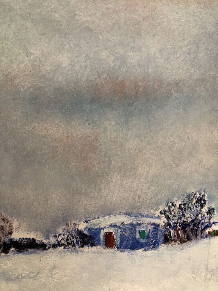GIUSEPPE SUCCI - OLIO SU TELA 80 x 60 - Paesaggio Innevato