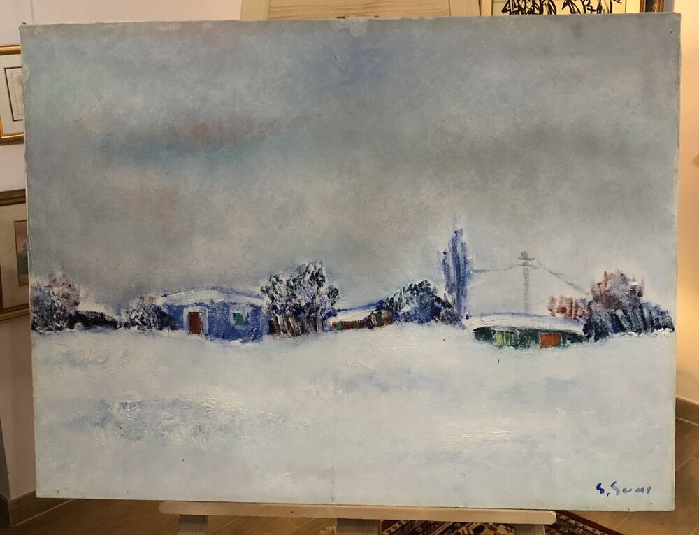 GIUSEPPE SUCCI - OLIO SU TELA 80 x 60 - Paesaggio Innevato