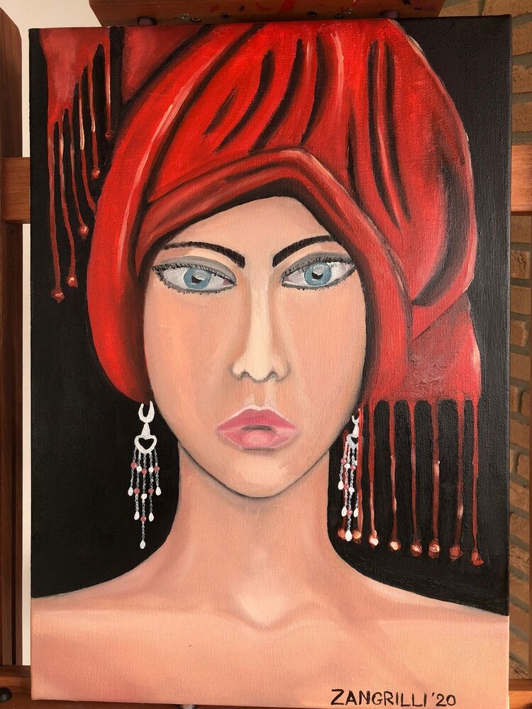 FANCIULLA CON COPRICAPO ROSSO - MASSIMILIANO ZANGRILLI