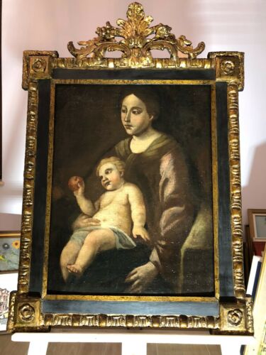 Antico quadro -Olio su tavola- cornice barocca