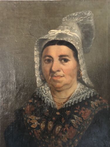 Dipinto antico - olio su tela - Nobildonna Di Ciabonne 1848