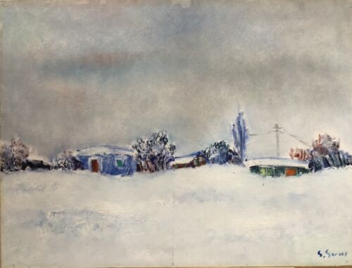GIUSEPPE SUCCI - OLIO SU TELA 80 x 60 - Paesaggio Innevato