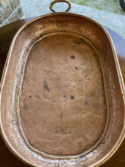 ANTICA TEGLIA IN RAME CON MANICI